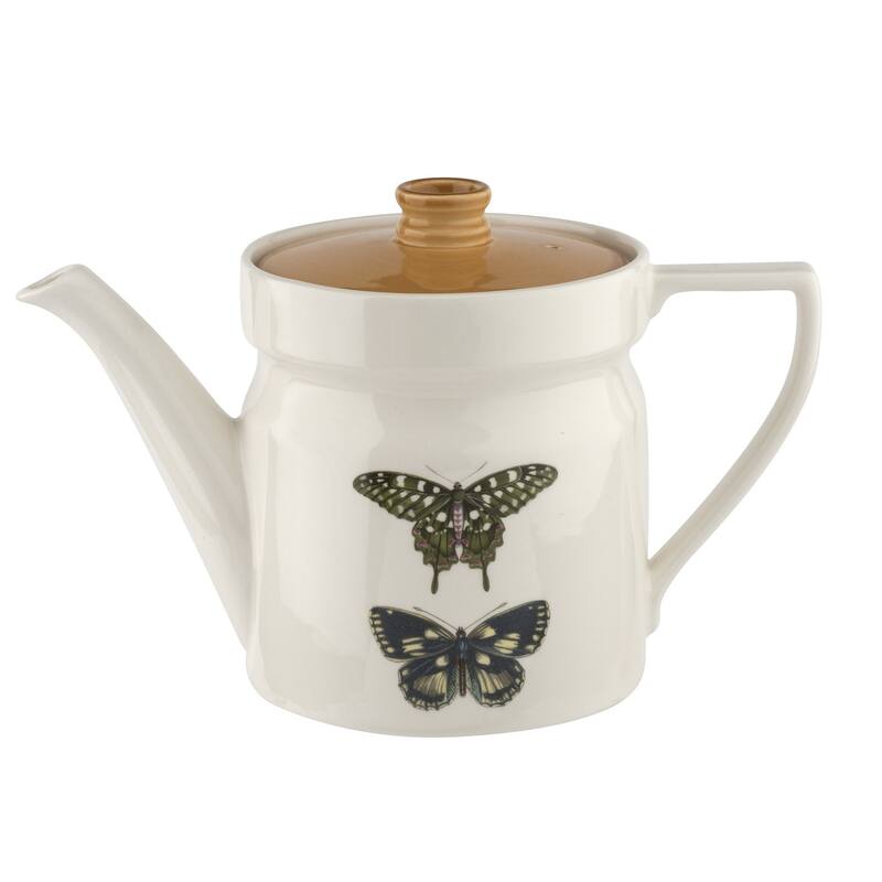 Portmeirion Botanic Garden Harmony 2 Pint Teapot - 2 Pint - 2 Pint - Butterfly Motif