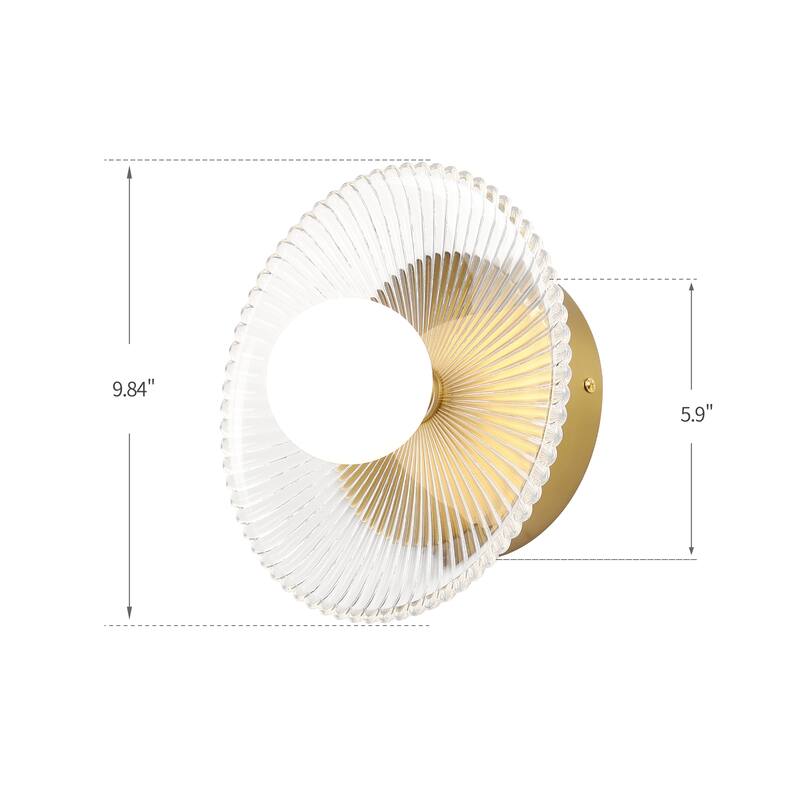 Half Moon Gold or Black Wall Sconce Bathroom Wall Light Fixture