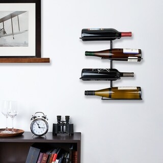 Four Bottle Wall Mounted Wine Rack by True - 14.75" x 14.25" - Bed Bath ...