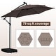 preview thumbnail 34 of 64, Ainfox 10 ft. Patio Offset Solar LED Umbrellas Cantilever Outside Umbrellas with Base