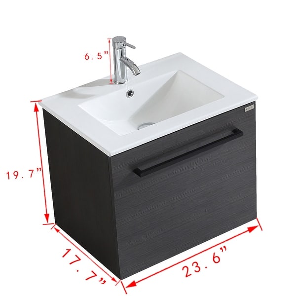 23.6'' Bathroom vanity with sink and faucet - Bed Bath & Beyond - 34056379