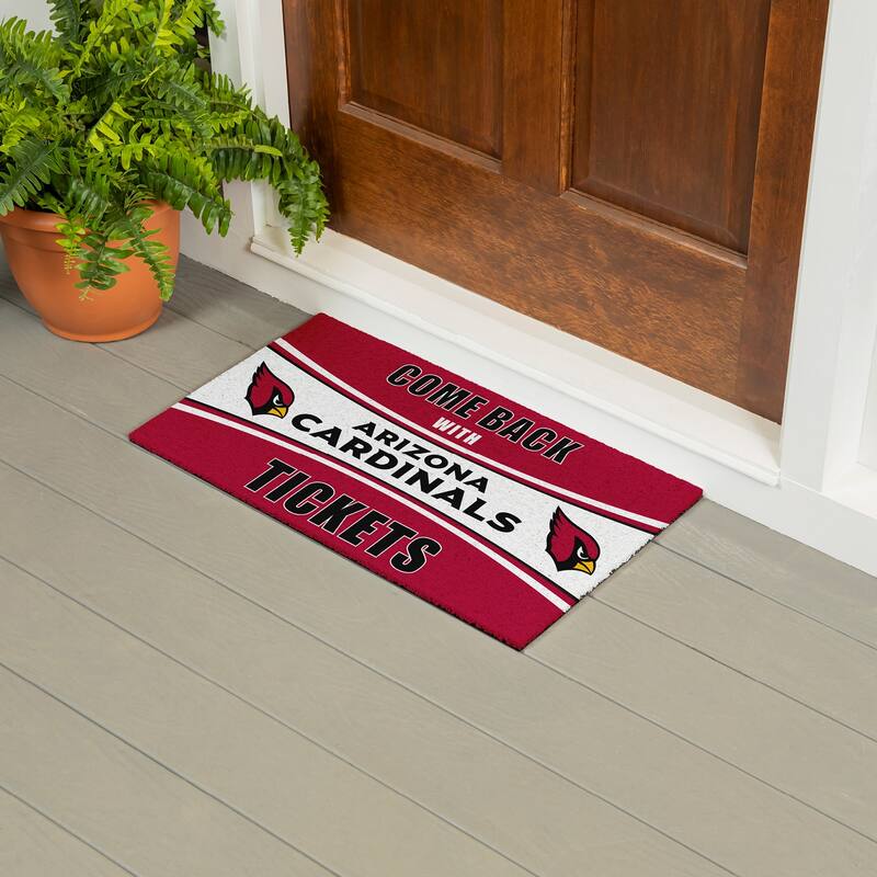 Arizona Cardinals 28 in. x 16 in. PVC "Come Back With Tickets" Trapper Door Mat