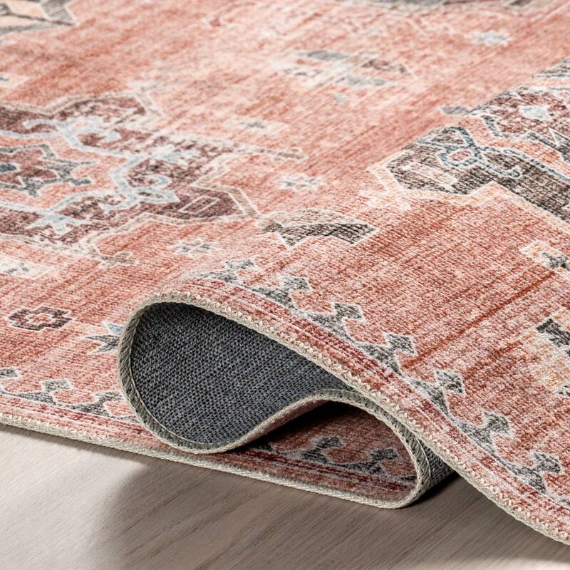 Nuloom Krystin SpinClean Distressed Machine Washable Area Rug