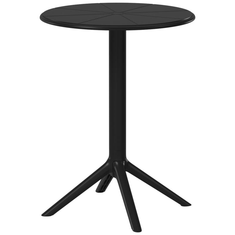 Frond and Form 23.5 Inch Outdoor Round Dining Table - Black
