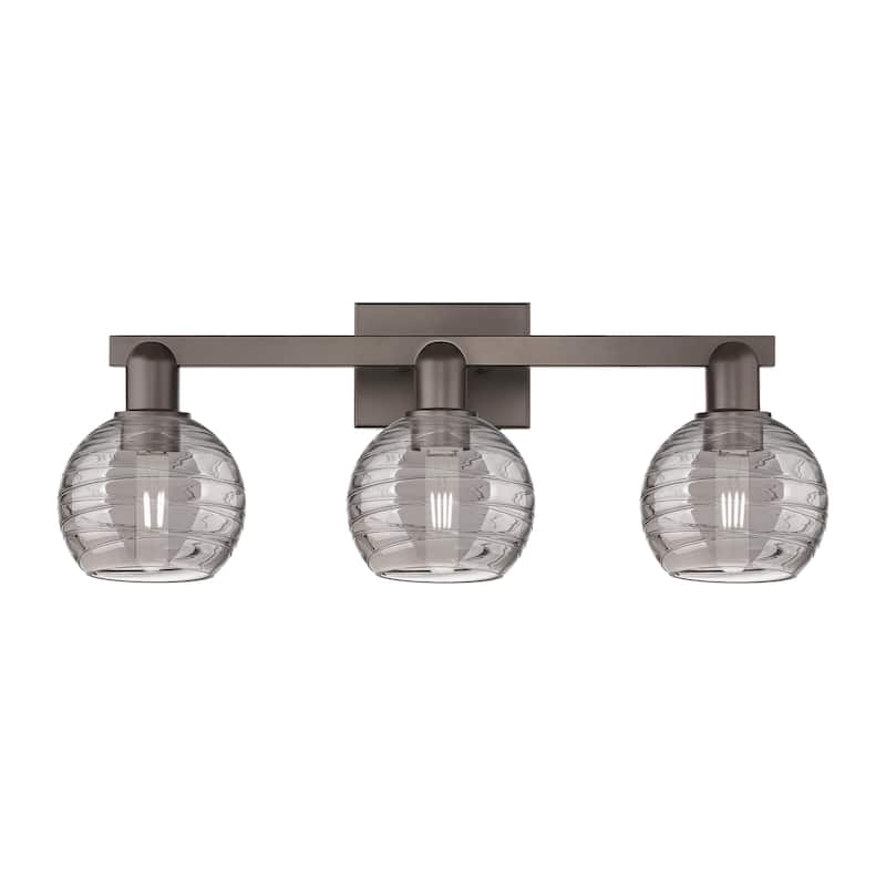 Innovations Lighting 716-3W-11-26 Athens Deco Swirl Vanity Athens Deco - Oil Rubbed Bronze / Light Smoke Deco Swirl