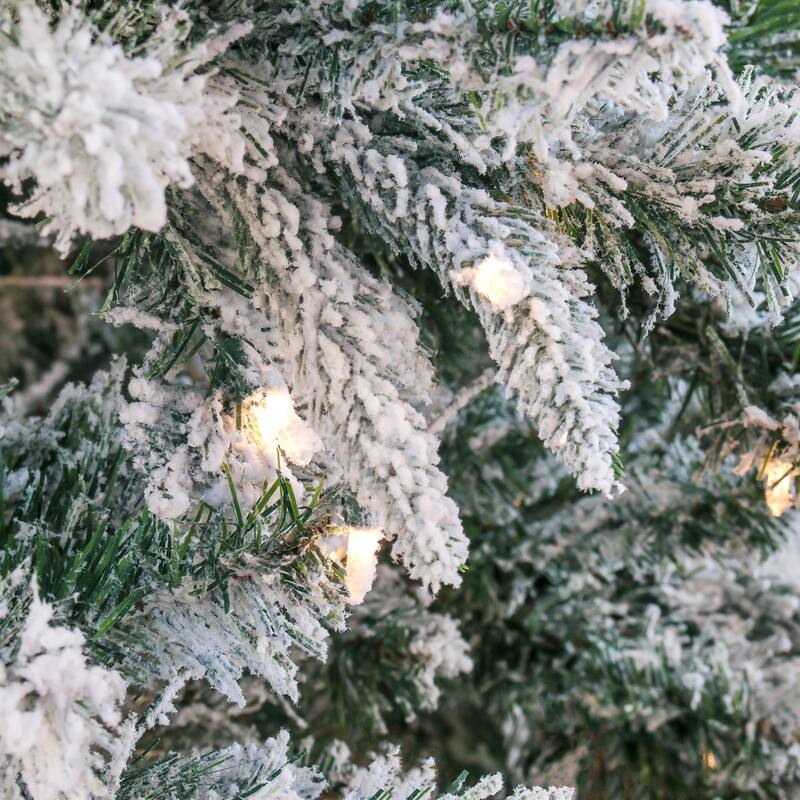 National Tree Company 6.5 ft. Snowy Mixed Pine Tree with Clear Lights - 6.5 Foot