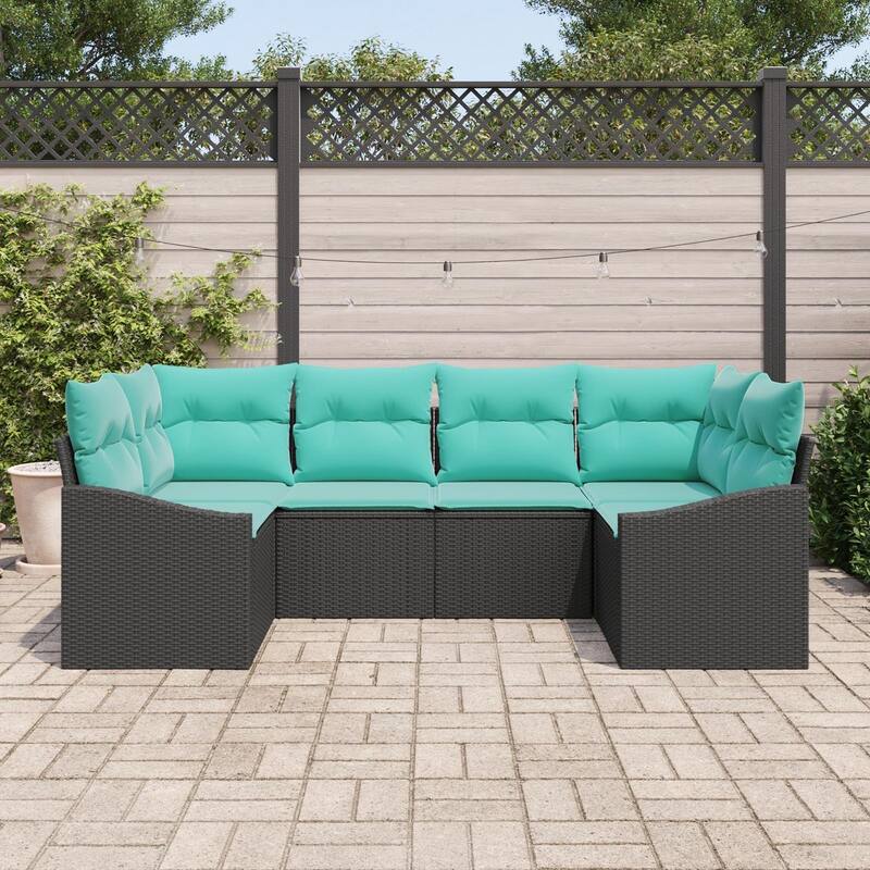 vidaXL 6 Piece Garden Sofa Set with Cushions - 92.1×48.6×27.2