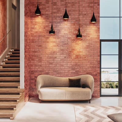Merola Tile Luca Garnet 3-1/8" x 12-3/8" Ceramic Wall Tile