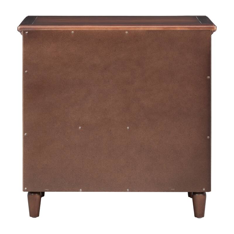 Three-Drawer Nightstand Storage Wood Cabinet