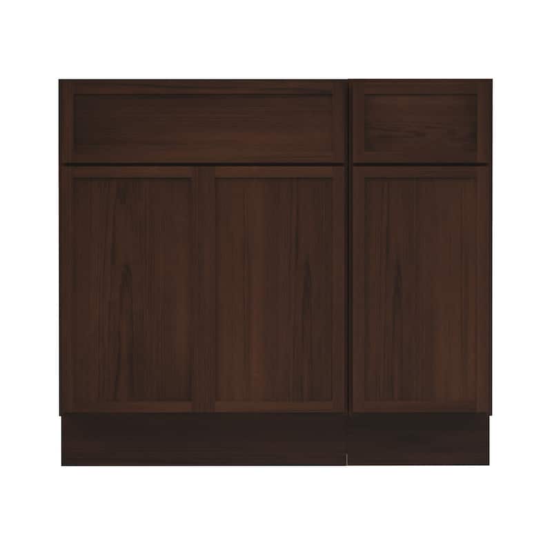 Vanity Art 36" Oak Freestanding Bathroom Vanity Cabinet without Top - Brown