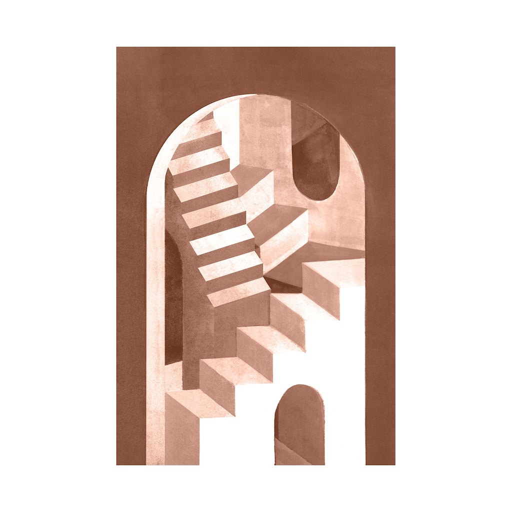 Labyrinth I Burnt Orange (40 x 60) Canvas Art Print