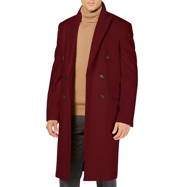 calvin klein men's slim fit wool blend overcoat jacket