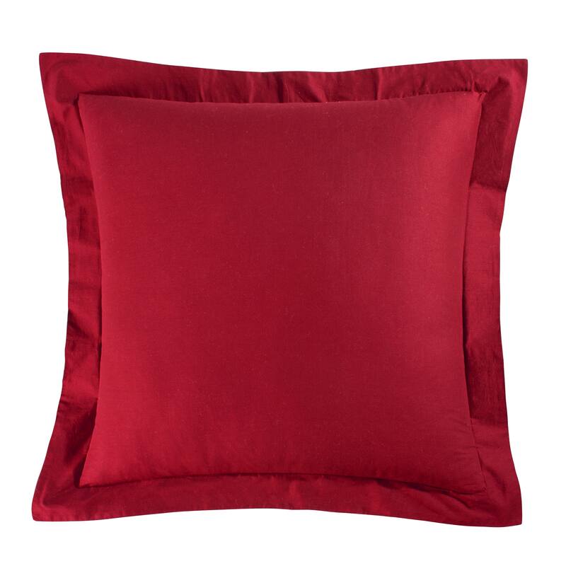 26" x 26" Solid Red Euro Sham