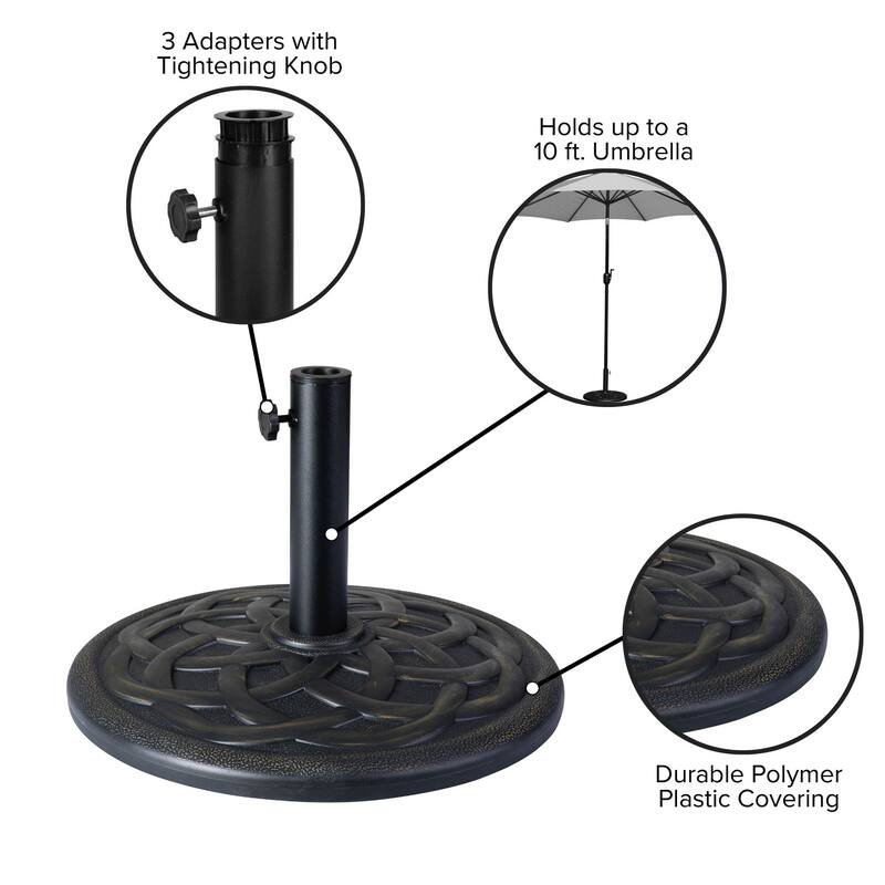 9 FT Round Umbrella - 1.5" Diameter Aluminum Pole - Crank and Tilt Function