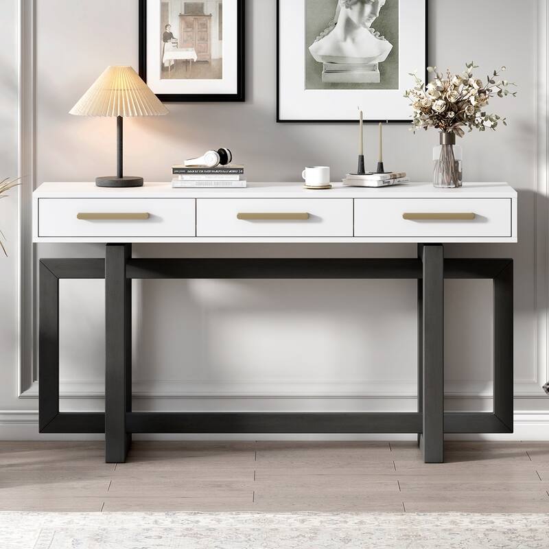 Elegant Console Table with Three Drawers