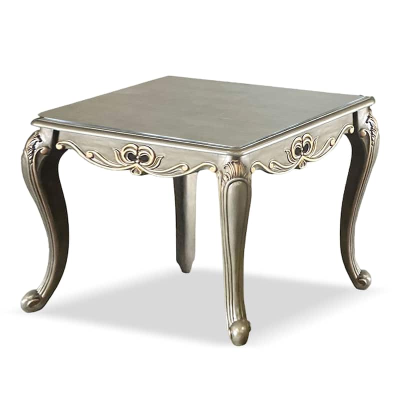 Furniture of America Furno Traditional 2-Piece Champagne Wood Coffee Table Set