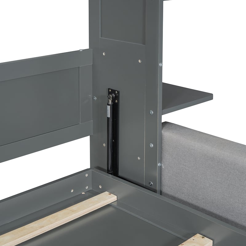Queen Size Murphy Bed Wall Bed With Sofa,This Murphy Bed Can Be Folded Away Into A Cabinet To Open Up Floor Space In Any Room