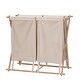 preview thumbnail 2 of 3, Collapsible Wood X-Frame Double Laundry Hamper Sorter