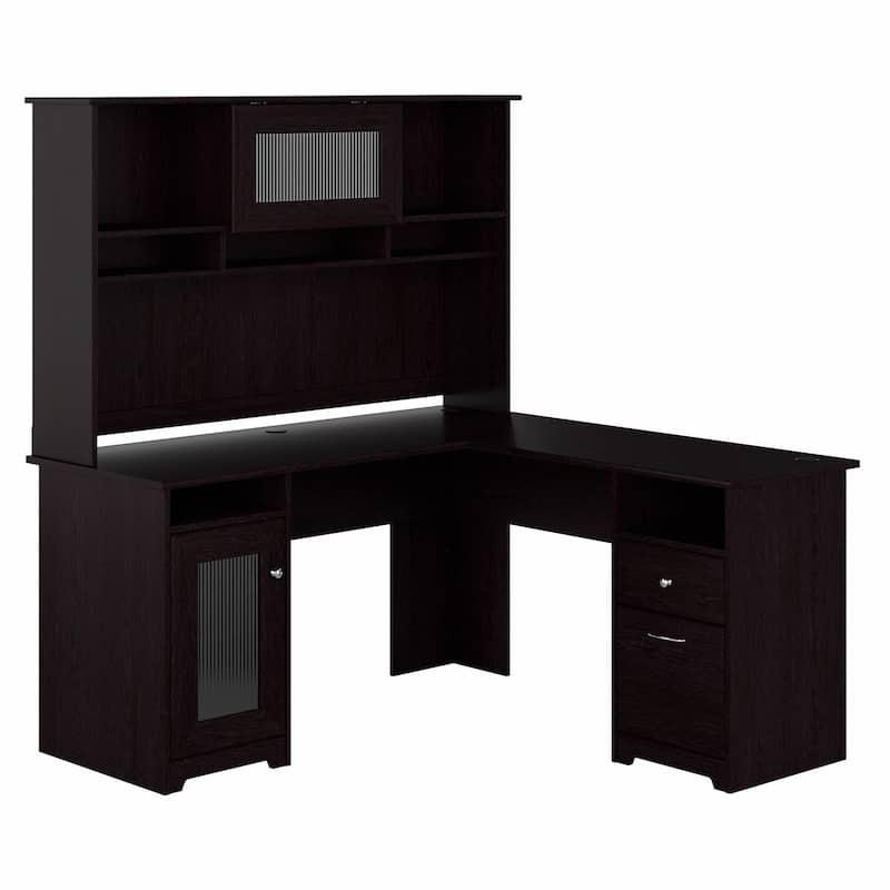 Cabot 60W L-Shaped Desk with Hutch and Storage by Bush Furniture