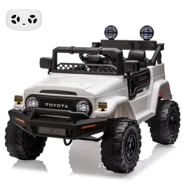 slide 2 of 7, 12V Ride on Car for Kids, Licensed Toyota Ride on Truck White - 5-7 Years