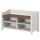 Option White distressed finish, seat in brown lacquer.