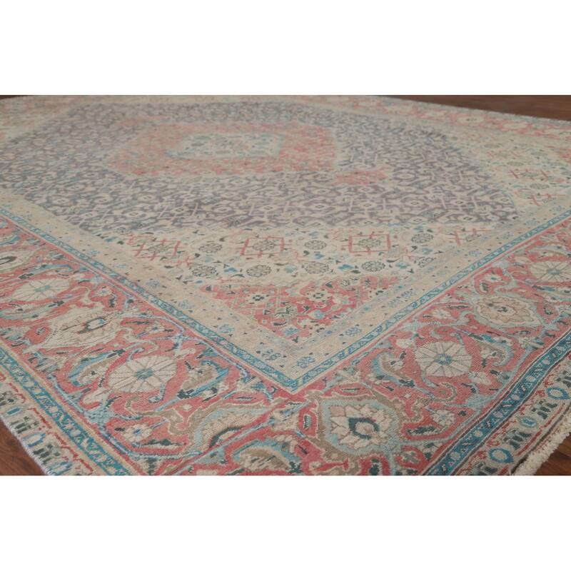 Tabriz Persian Vintage Area Rug Handmade Wool Carpet - 8'5" x 10'10"