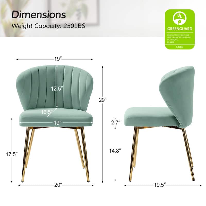 Aruna Accent Chair with Metal Legs 20''W X 19.5 ''D X 29''H by HULALA HOME