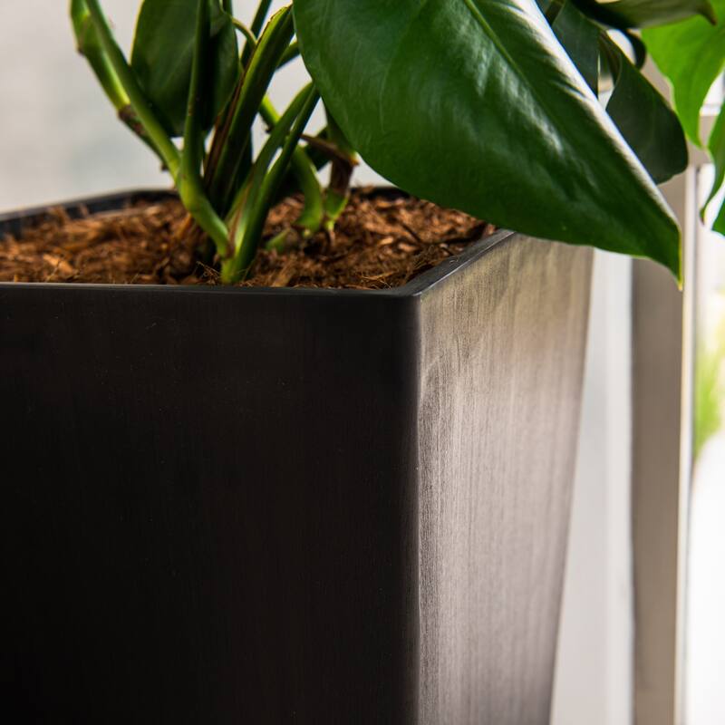 XBrand Modern Square Tapered Planter – 28" or 30" Tall, Indoor & Outdoor Use