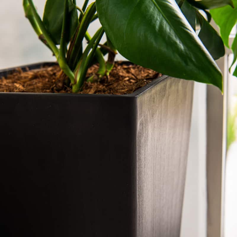 XBrand Modern 30-Inch Tall Square Planter, Modern Tapered Planter Perfect for Indoor & Outdoor Planter, Patio Décor