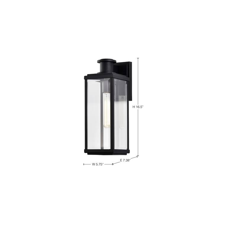 Luca Medium Outdoor Lantern Sand Black Finish Clear Beveled Glass - Sand Black