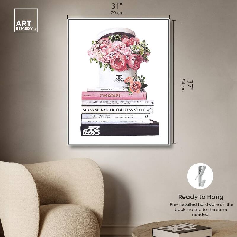 Pretty Roses upon Books Canvas by Art Remedy