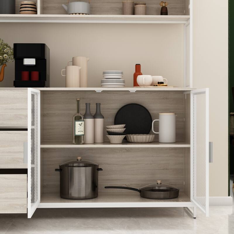 Large Buffet with Hutch,Kitchen Pantry Cupboard Sideboard