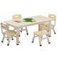 preview thumbnail 8 of 12, Kids Table and Chair Set, Height Adjustable Toddler Table and 4 Chairs Set for Ages 2-10 Natural