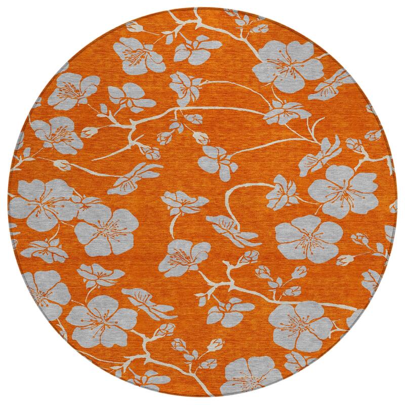 HomeRoots Floral Transitional Rectangle Outdoor Rug