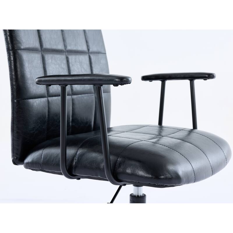 PU leather office chair, with armrest, high backrest, soft foam seating, 360 degree swivel, adjustable gaslift