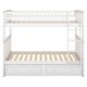 preview thumbnail 9 of 7, White Solid Pine Wood Convertible Bunk Bed with 2 Drawers, Fence-shaped Guardrail