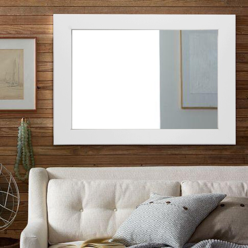 Shop Brandtworks White Over Sofa Decor Framed Wall Mirror 32 X 38