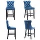 preview thumbnail 56 of 64, Contemporary Velvet Upholstered Counter Bar Stools Set of 4