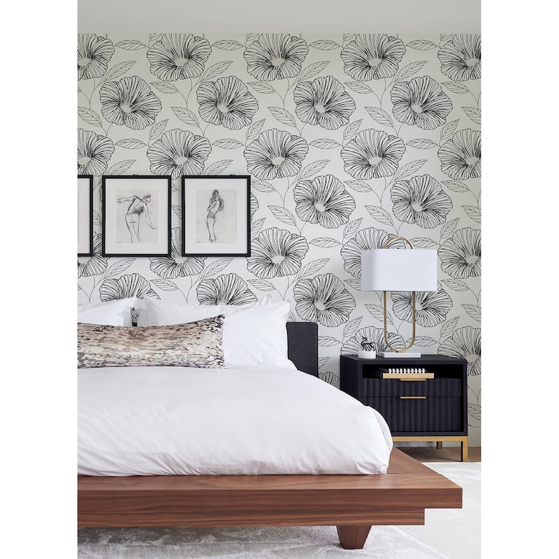 A-Street Prints Mythic Black Floral Wallpaper