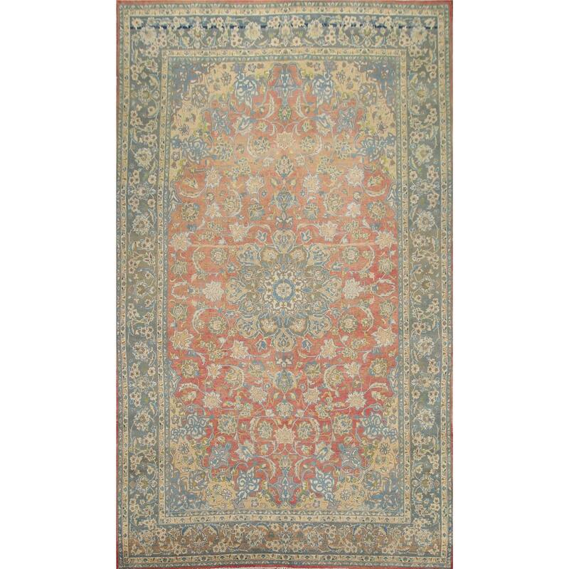 Hand Knotted Oriental 100% Wool Carpet Traditional Floral Oranges & Rust Najafabad Area Rug - 12' 3'' X 8' 1''