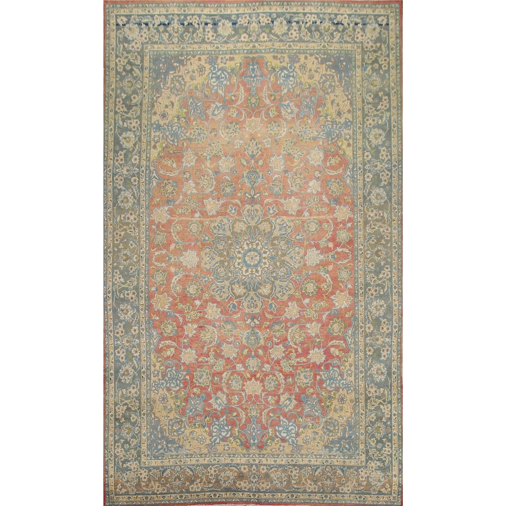 Hand Knotted Oriental 100% Wool Carpet Traditional Floral Oranges & Rust Najafabad Area Rug - 12' 3'' X 8' 1''