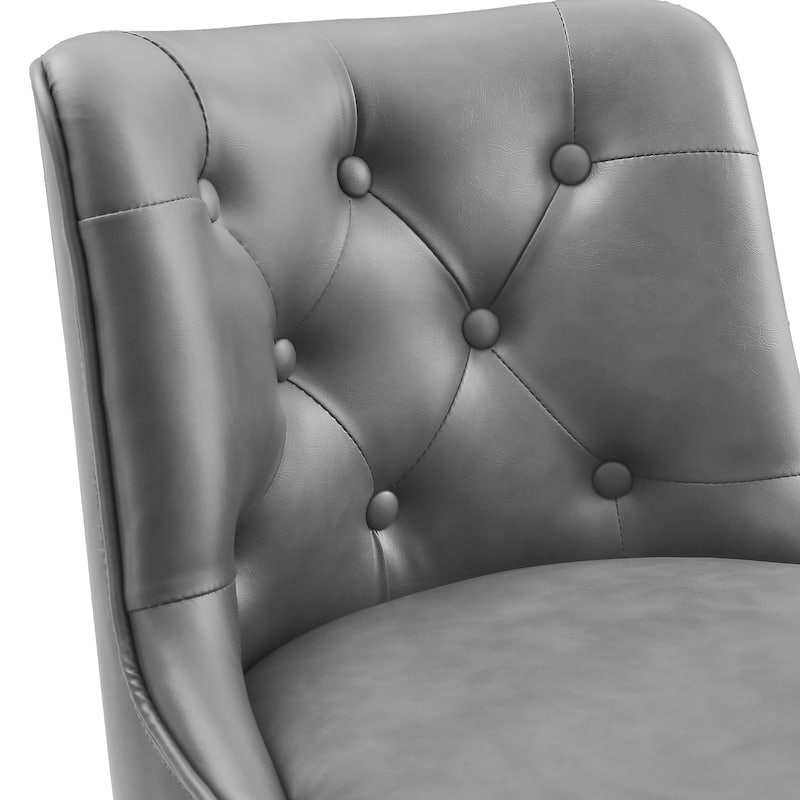 Modern 26.in Swivel Bar stool Upholstered Wooden Counter Height Footrest Armless Stool with Back