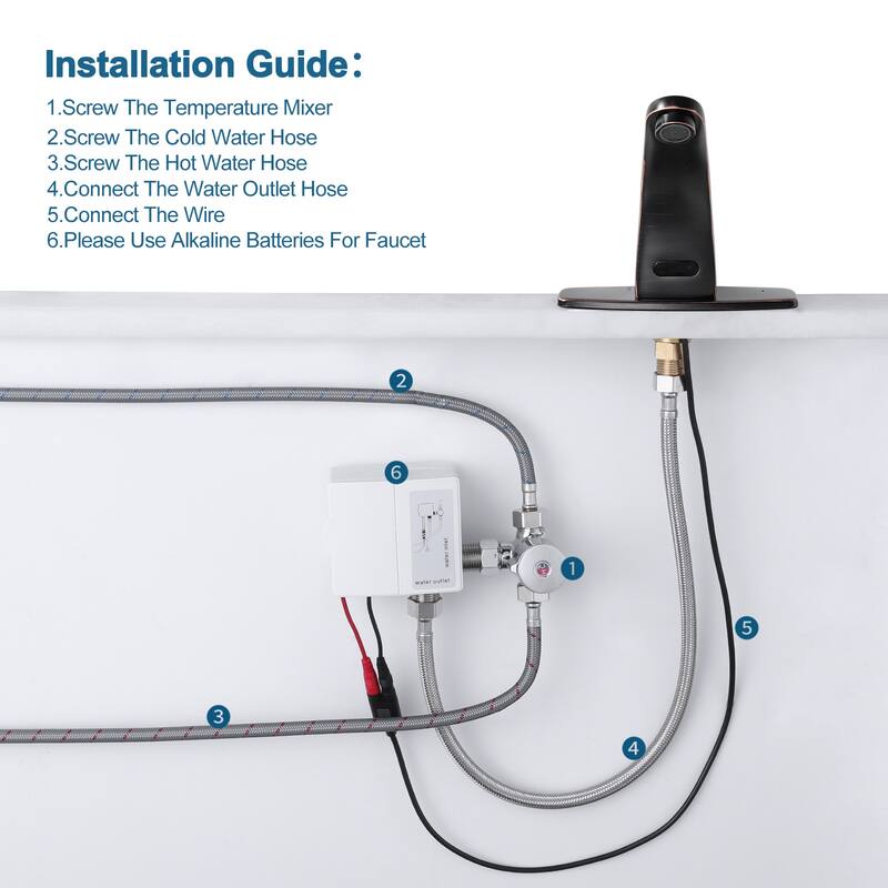 WOWOW Single Hole Touchless Bathroom Faucet