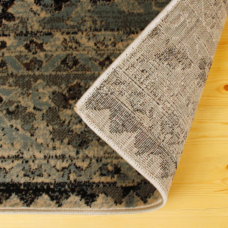 Superior Traditional Vintage Florals Polypropylene Indoor Area Rug