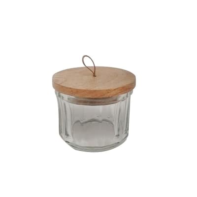 Glass & Wood Jar
