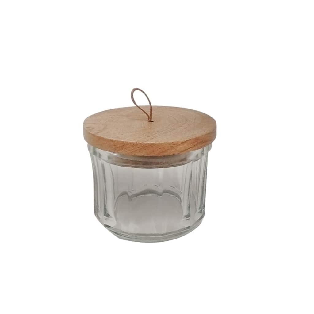 Glass & Wood Jar