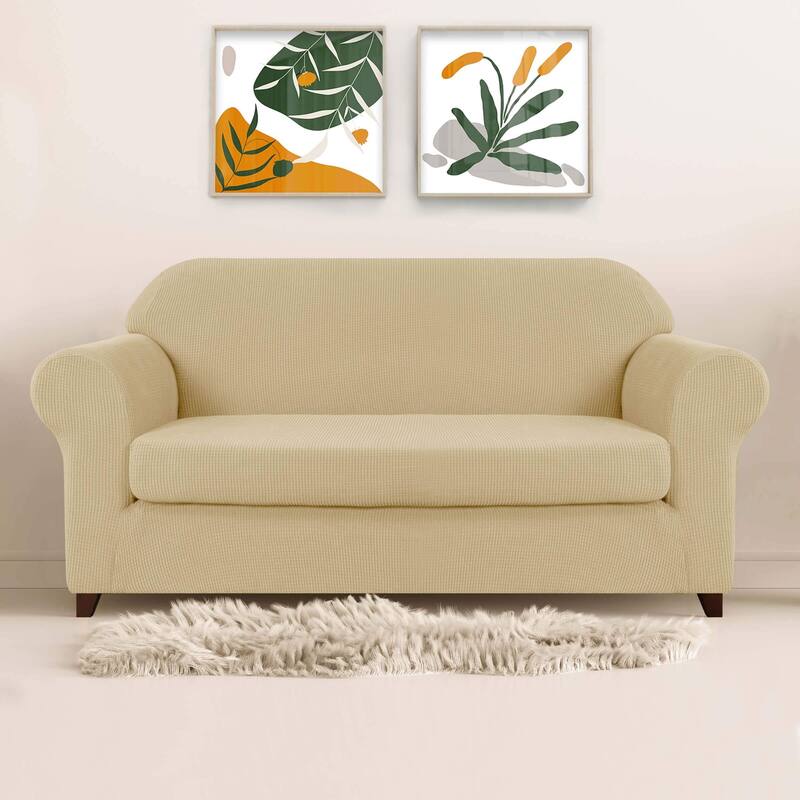 Subrtex 2 Piece Loveseat Slipcover Stretch Spandex Furniture Protector