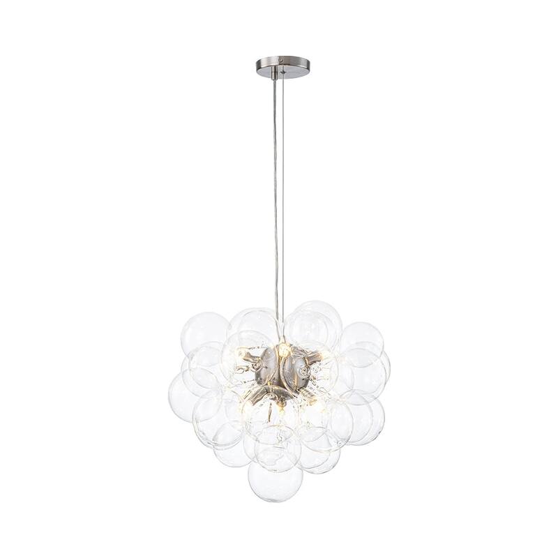 Glam 6-Light Dimmable Cluster Glass Globe Bubble Chandelier