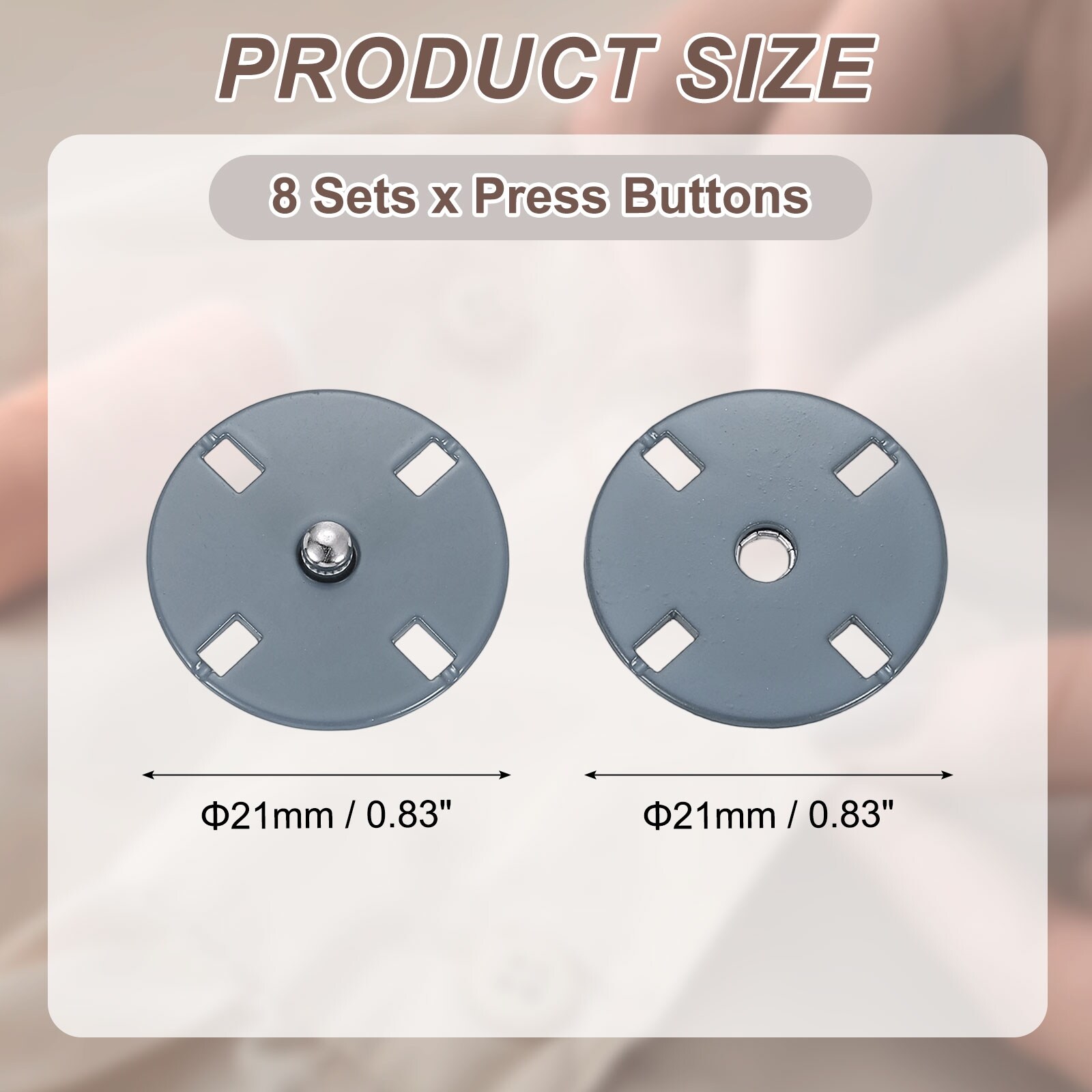 Sewing Snap Buttons, Invisible Press Studs Buttons Sew-on Metal Snap Fasteners Zinc Alloy