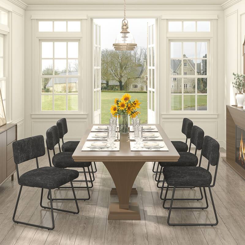 Modern Set of 2/4/6/8 Dining Chairs Upholstered Chairs with Open Back for Dining Room and Kitchen